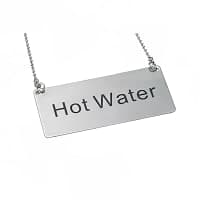 Cal-Mil 618-3 Hanging "Hot Water" Sign w/ 24" Chain for Coffee Urns, Silver thumbnail 4