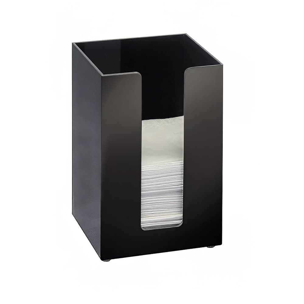 Cal-Mil 635-13 5 1/2" Square Napkin Holder for 5" Napkins, Black Acrylic