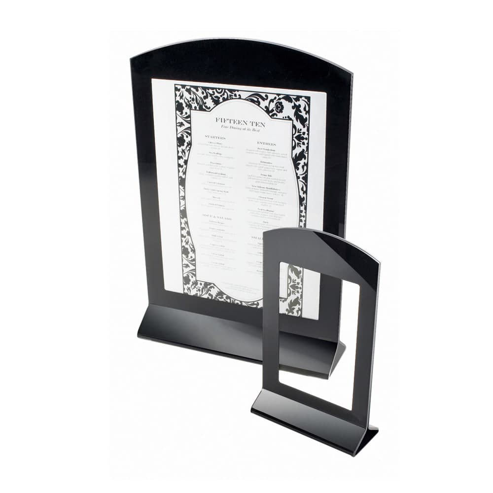 Cal-Mil 654 Tabletop Menu Card Holder - 4" x 6", Acrylic, Black