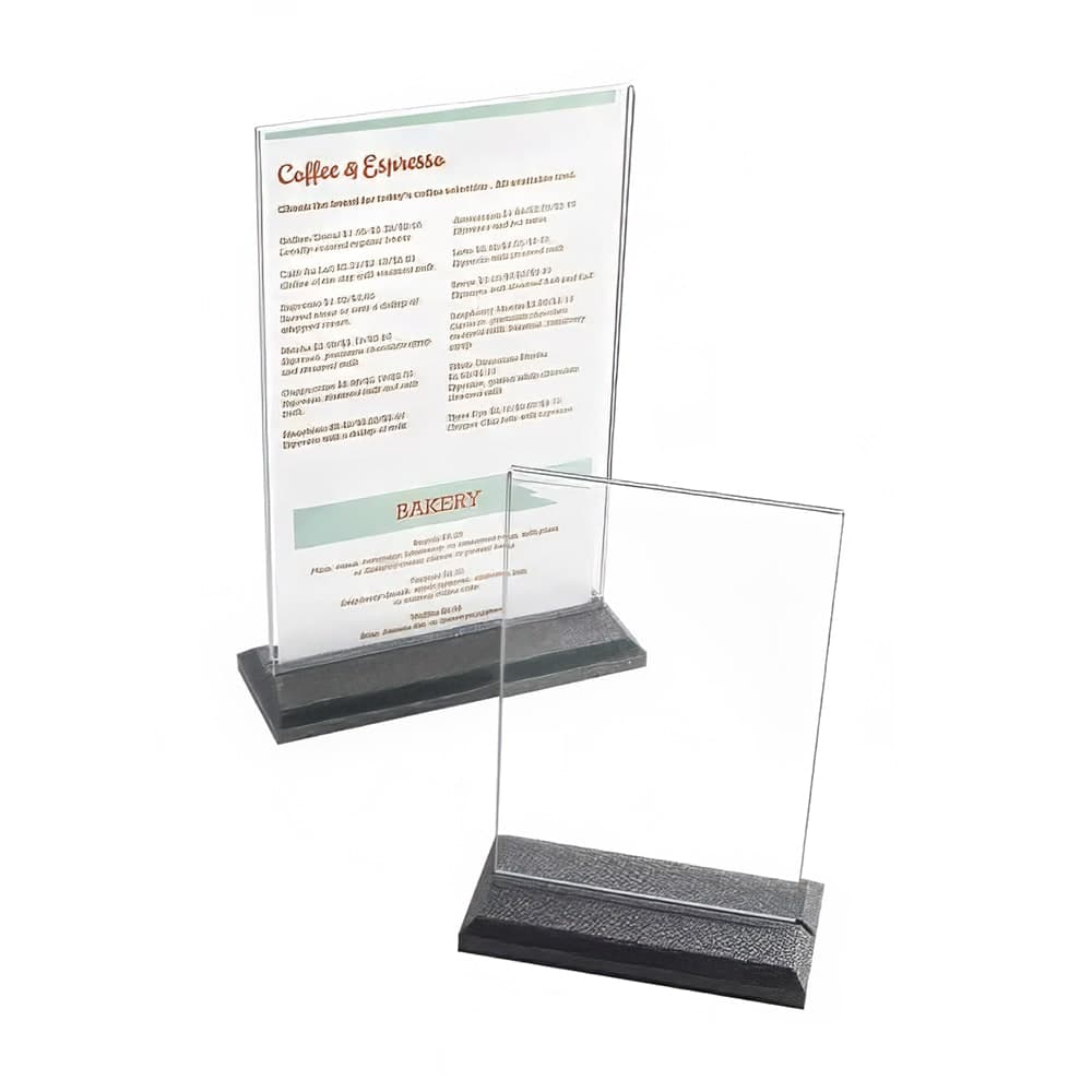 Cal-Mil 695-17 Tabletop Menu Card Holder - 8 1/2" x 11", Black Pearl