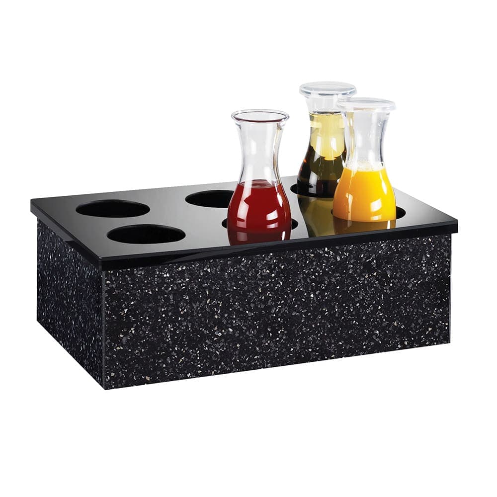 Cal-Mil 707-12 Carafe Collar w/ 6 Holes, 12 x 20", Black Acrylic