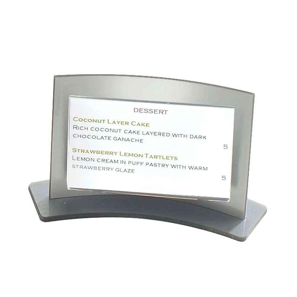 Cal-Mil 830 Tabletop Menu Card Holder - 3" x 2 1/2", Acrylic, Silver