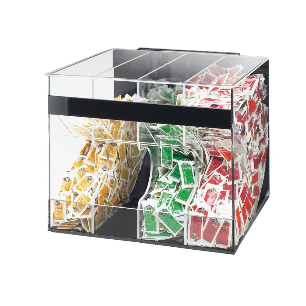 Cal-Mil 866 Condiment Organizer w/ (4) Bins - Black