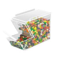 Cal-Mil 927-N Countertop Acrylic Topping Bin, 4" x 11" x 7", Notch thumbnail 2