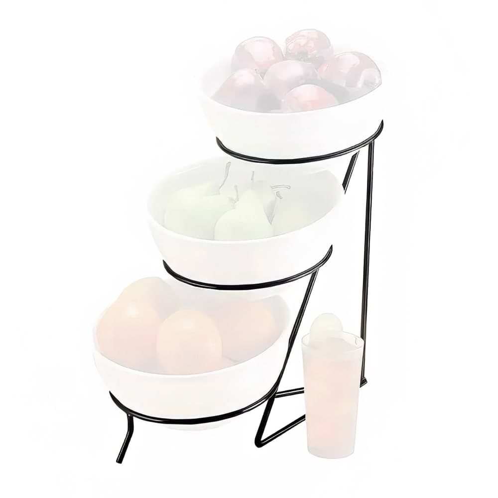 Cal-Mil C1222-8 Tiered Bowl Rack w/ Black Frame & (3) 8" Rings