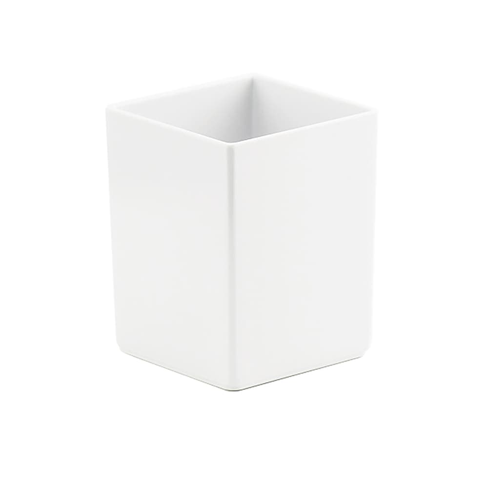 Cal-Mil C1432BODY Square 1 Compartment Condiment Jar - White