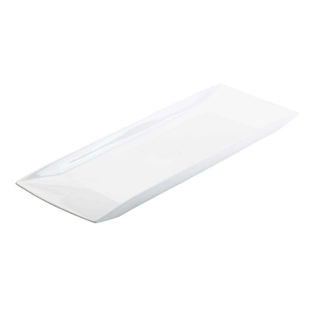 Cal-Mil PP152 23" x 7" Rectangular Platter - Porcelain, Bright White
