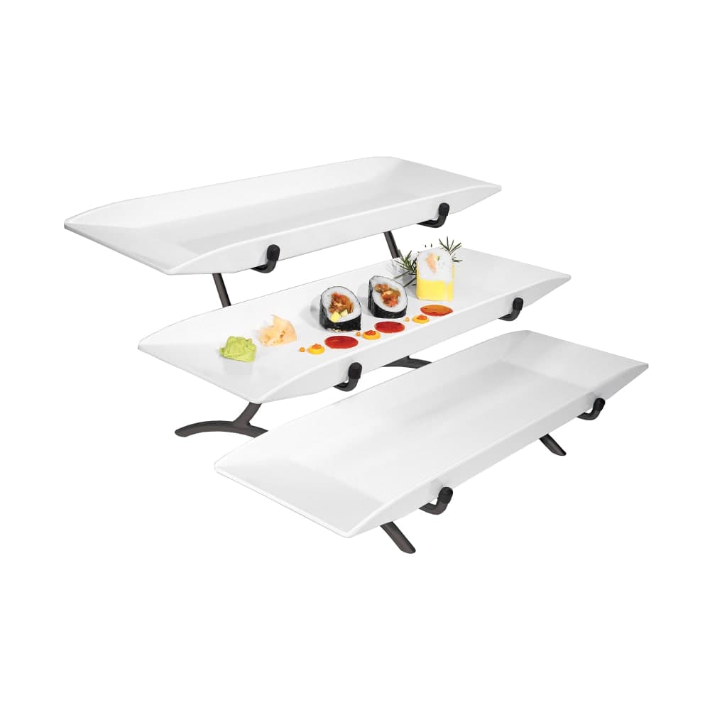 Cal-Mil SR1033-13 3 Tier Rectangular Sierra Display Set - Melamine, Black