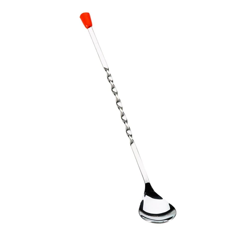Browne 11" Bar Spoon w/ Red Knob, Stainless (57501)