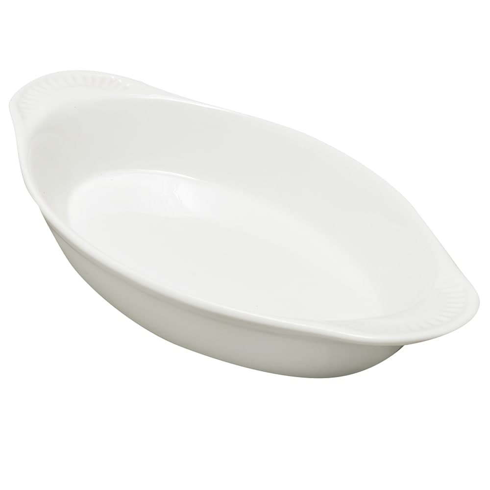 Browne 12 oz. Porcelain, Oval, Lasagna Baking Dish, White (564012W)