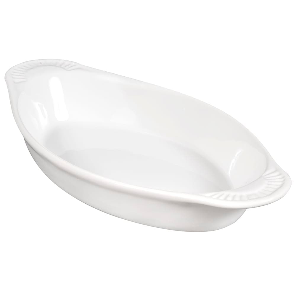 Browne 16 oz. Porcelain, Oval, Lasagna Baking Dish, White (564015W)