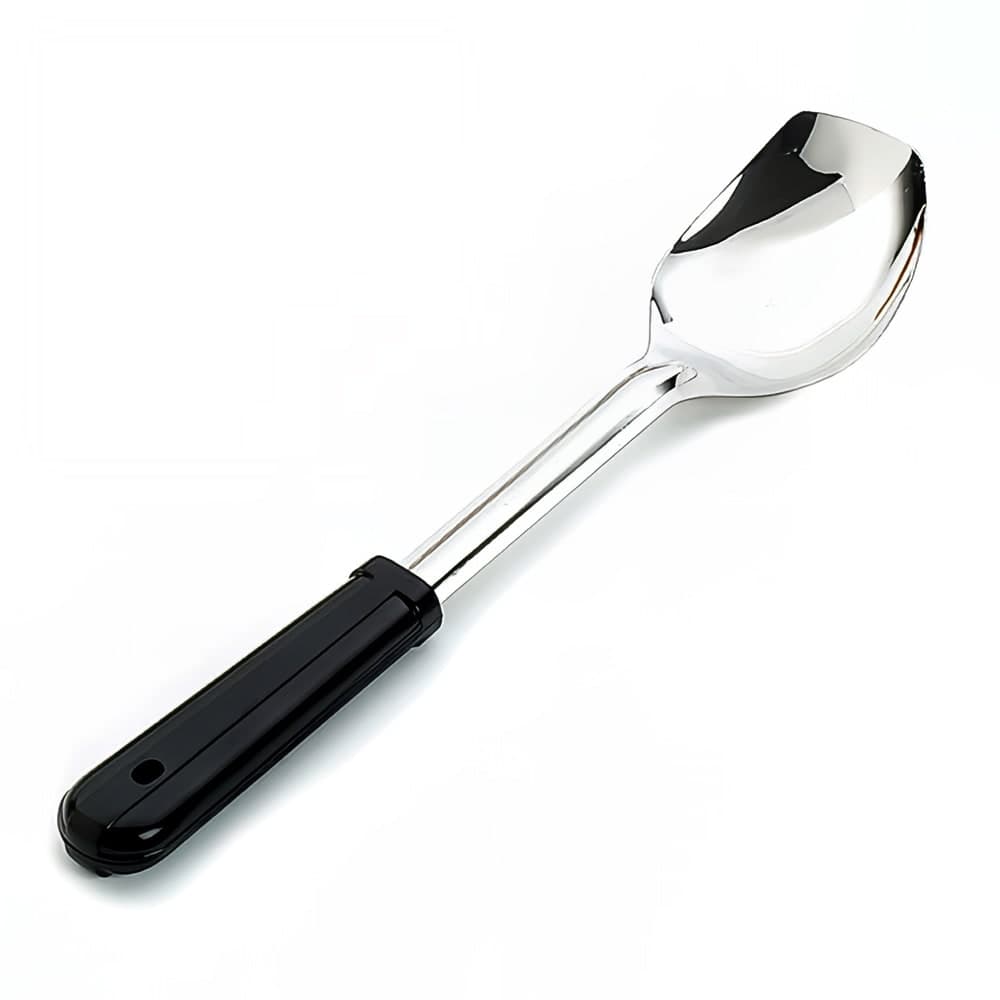 Browne 3 Sided Serving Spoon, 13" w/ Black Plastic Rounded Handle (5761)
