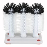 Browne Triple Glass Brush, 8 1/2 in, Suction Base, Black Nylon Brushes (616113) thumbnail 2