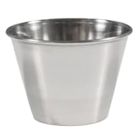 Browne 2 1/2 oz Sauce Cup - Mirror Finish, Rolled Edge, Stainless Steel (515059) thumbnail 7