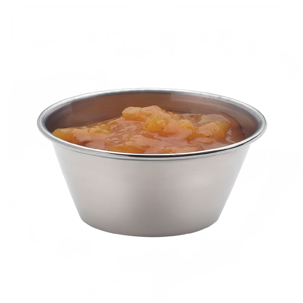 Browne 1 1/2 oz Sauce Cup - Mirror Finish, Rolled Edge, Stainless Steel (515058)