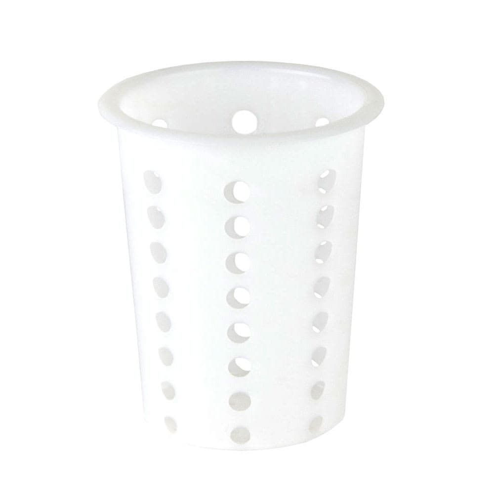 Browne Flatware Cylinder, 4 1/4" Diameter, 5 1/4"High, Polyethylene, White (5735)