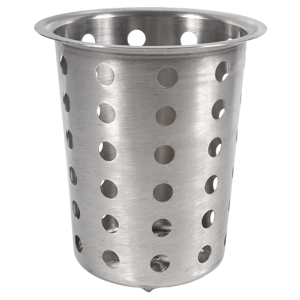 Browne 3 3/4" Round Flatware Cylinder, Perforated, Stainless Steel (80110)