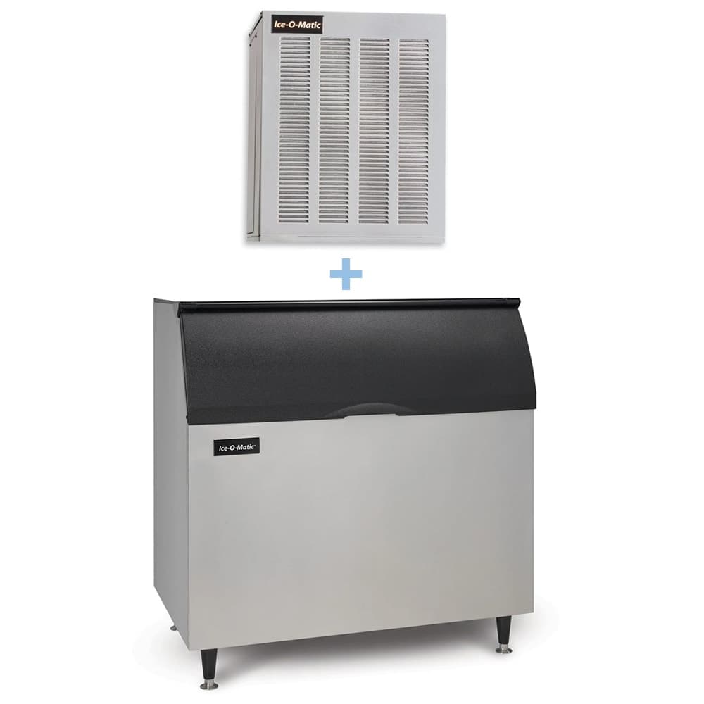 Ice-O-Matic GEM0956A/B110PS/KBT23 1053 lb Pearl Ice® Nugget Ice Machine w/ Bin - 854 lb Storage, Air Cooled, 208-230v