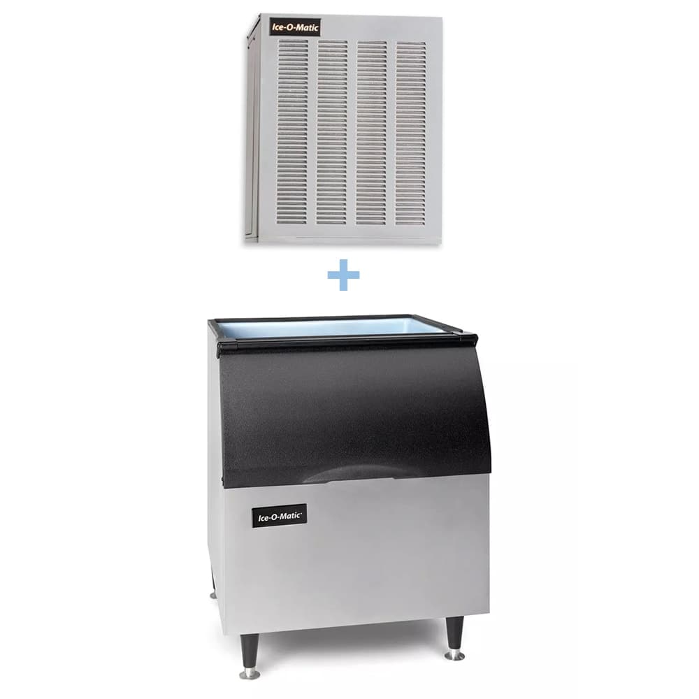 Ice-O-Matic GEM0956A/B40PS/KBT19 1053 lb Pearl Ice® Nugget Ice Machine w/ Bin - 344 lb Storage, Air Cooled, 208-230v