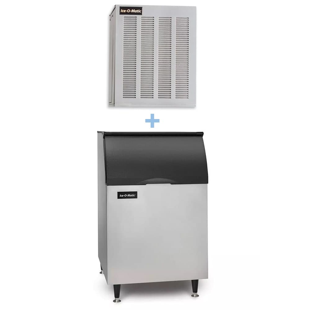 Ice-O-Matic GEM0956A/B55PS/KBT19 1053 lb Pearl Ice® Nugget Ice Machine w/ Bin - 510 lb Storage, Air Cooled, 208-230v