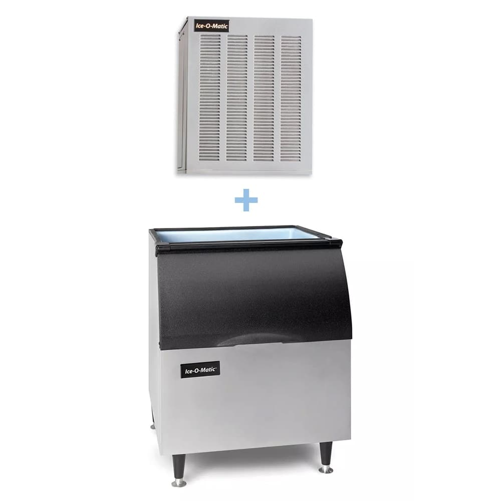 Ice-O-Matic MFI0500A/B40PS/KBT19 540 lb Flake Ice Machine w/ Bin - 344 lb Storage, Air Cooled, 115v