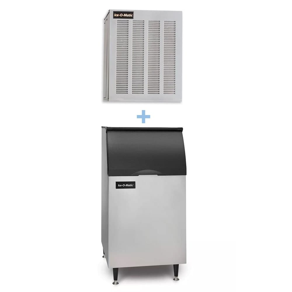 Ice-O-Matic MFI0800A/B42PS/KBT24 900 lb Flake Ice Machine w/ Bin - 351 lb Storage, Air Cooled, 115v