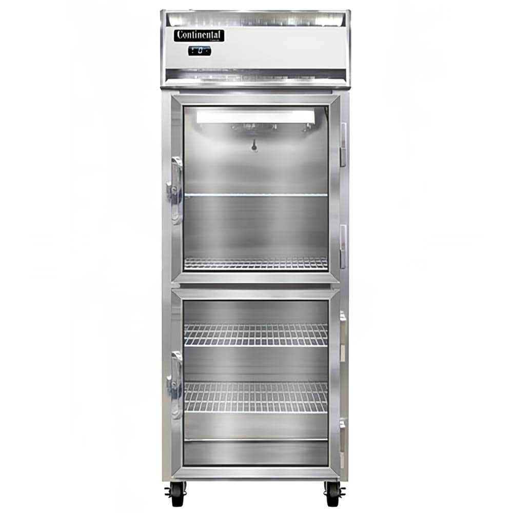 Continental 1FENSSGDHD 28 1/2" One Section Reach In Freezer, (2) Right Hinge Glass Doors, 115v