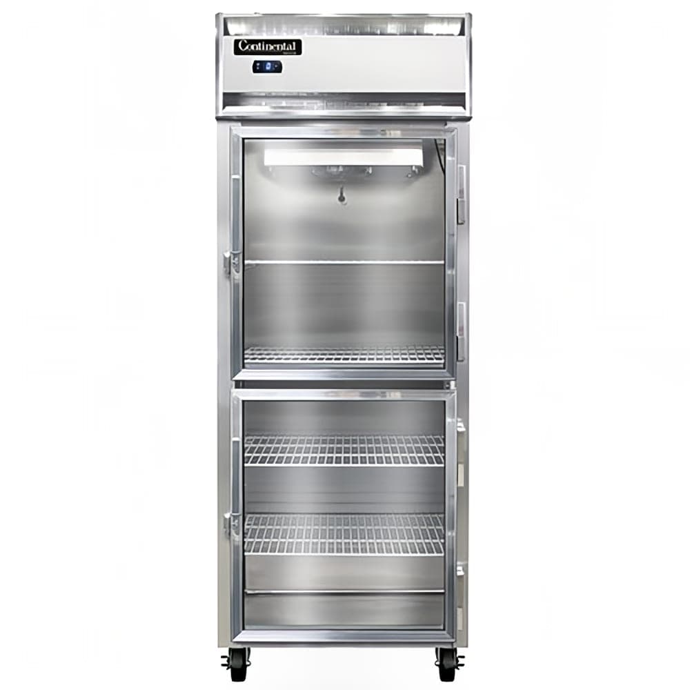 Continental 1FESNGDHD 28 1/2" One Section Reach In Freezer, (2) Right Hinge Glass Doors, 115v