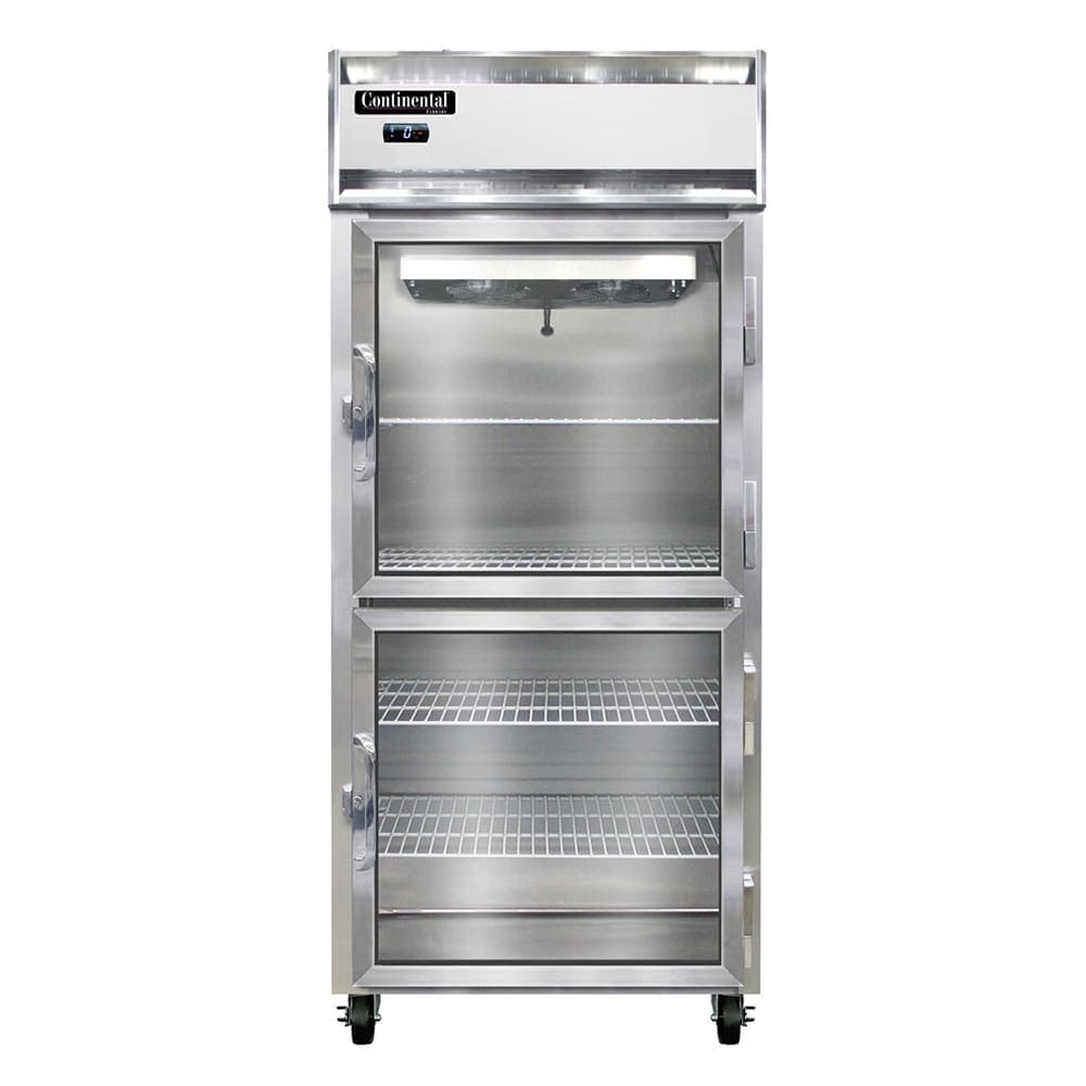 Continental 1FXNGDHD 36 1/4" One Section Reach In Freezer, (2) Right Hinge Glass Doors, 115v