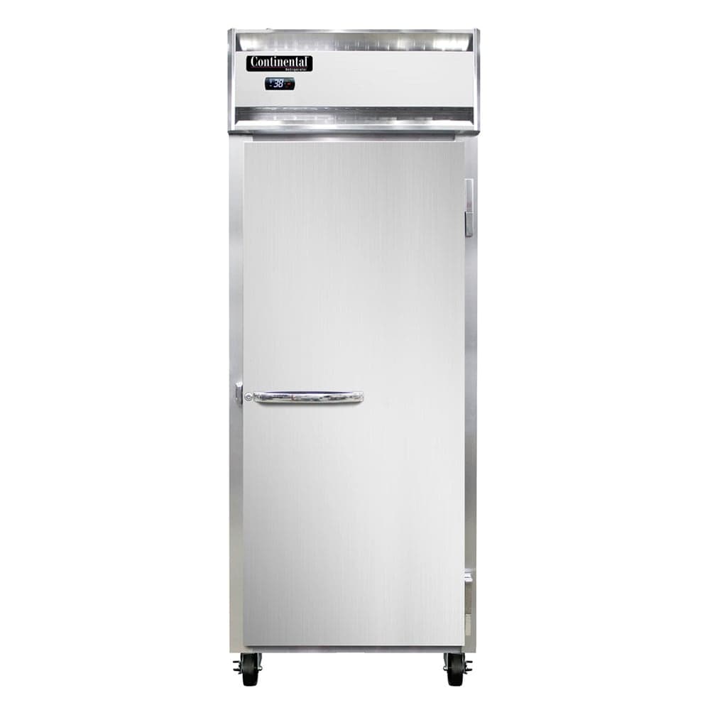 Continental 1RENPT 28 1/2" One Section Pass Thru Refrigerator, (2) Right Hinge Solid Doors, 115v