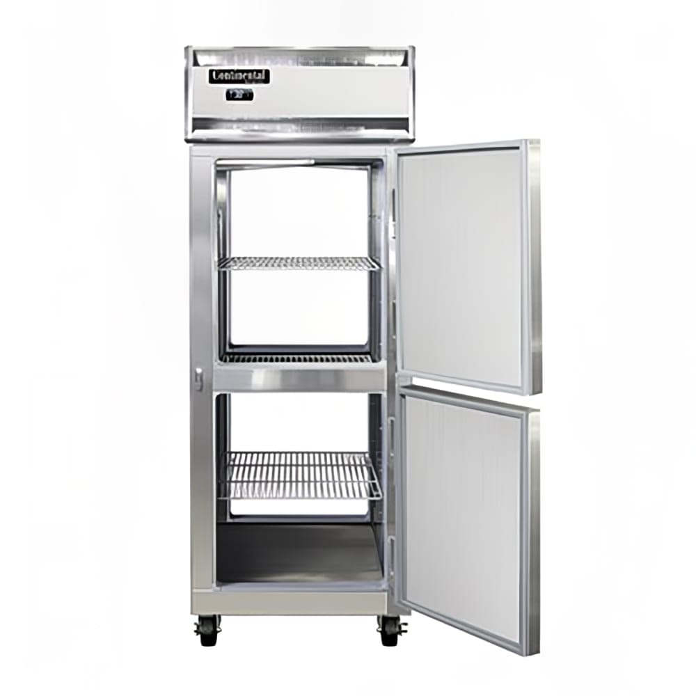Continental 1RENSAPTHD 28 1/2" One Section Pass Thru Refrigerator, (4) Right Hinge Solid Doors, 115v