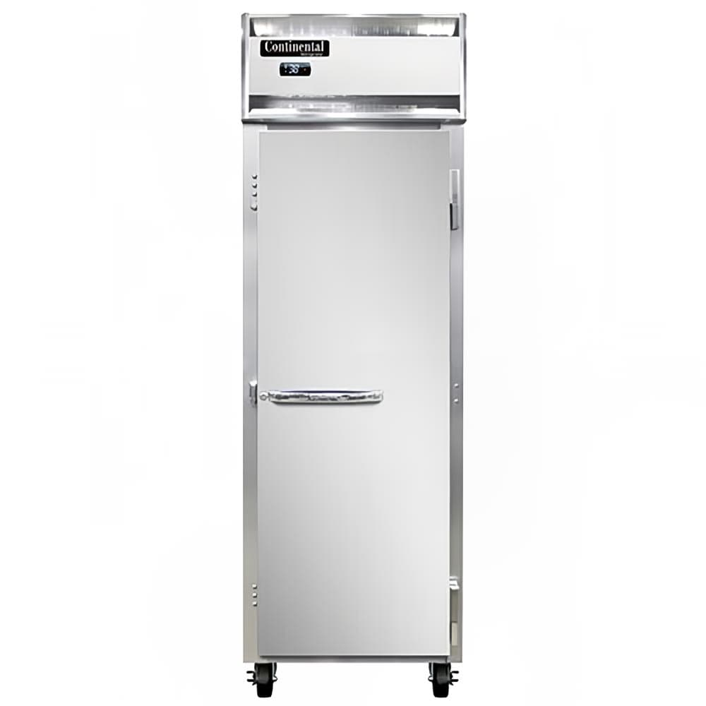 Continental 1RNSA 26" One Section Reach In Refrigerator, (1) Right Hinge Solid Door, Top Compressor, 115v
