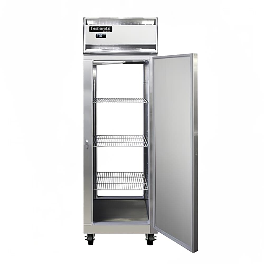 Continental 1RNSAPT 26" One Section Pass Thru Refrigerator, (2) Right Hinge Solid Doors, Top Compressor, 115v