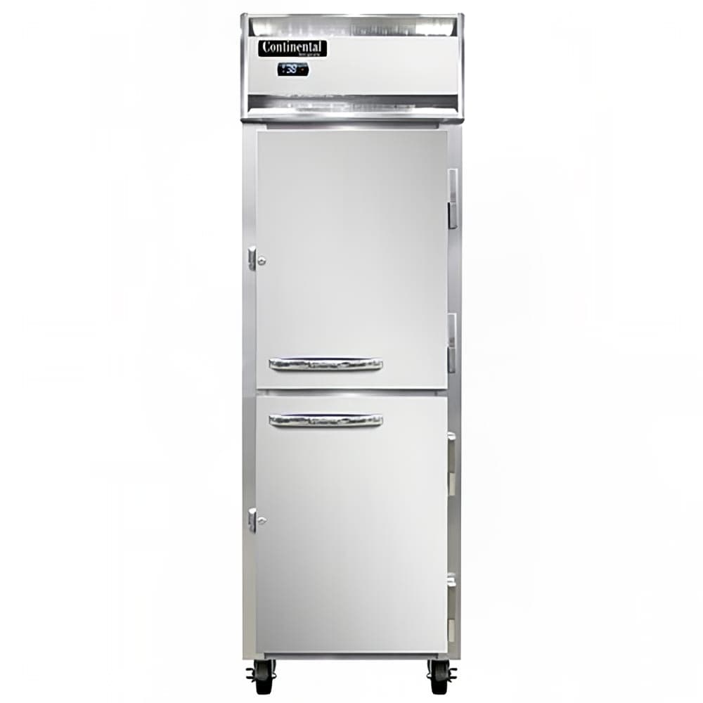 Continental 1RNSSHD 26" One Section Reach In Refrigerator, (2) Right Hinge Solid Doors, Top Compressor, 115v