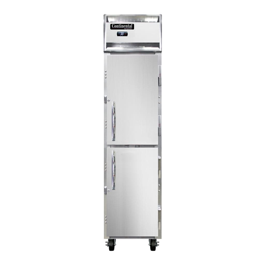 Continental 1RSENHD 17 3/4" One Section Reach In Refrigerator, (2) Right Hinge Solid Doors, Top Compressor, 115v