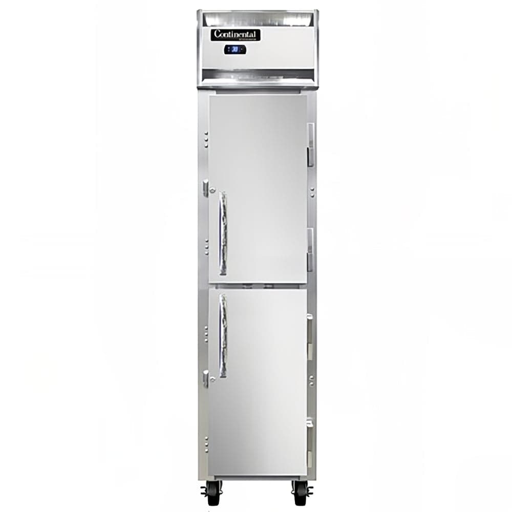 Continental 1RSESNSSHD 17 3/4" One Section Reach In Refrigerator, (2) Right Hinge Solid Doors, Top Compressor, 115v
