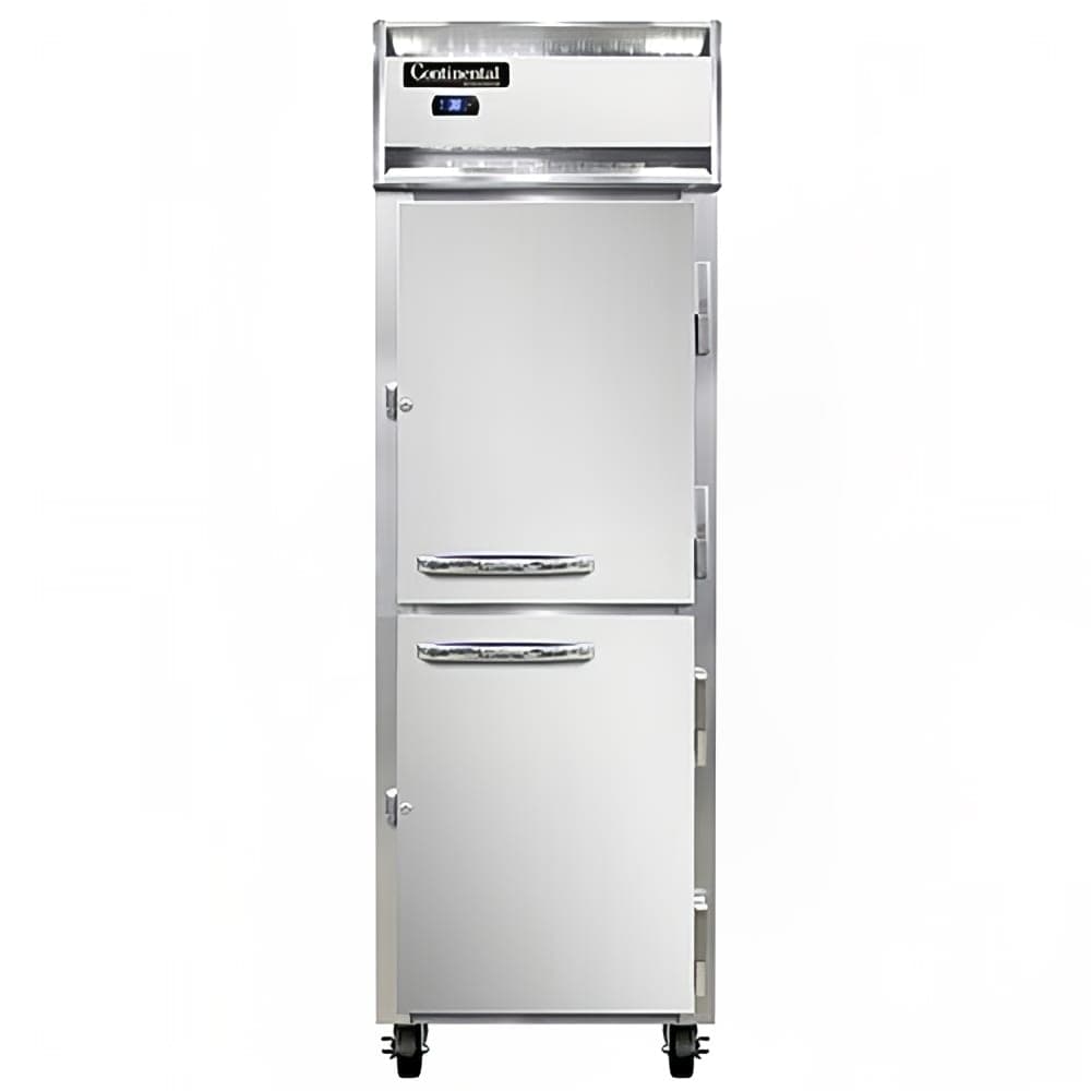 Continental 1RSNHD 26" One Section Reach In Refrigerator, (2) Right Hinge Solid Doors, Top Compressor, 115v