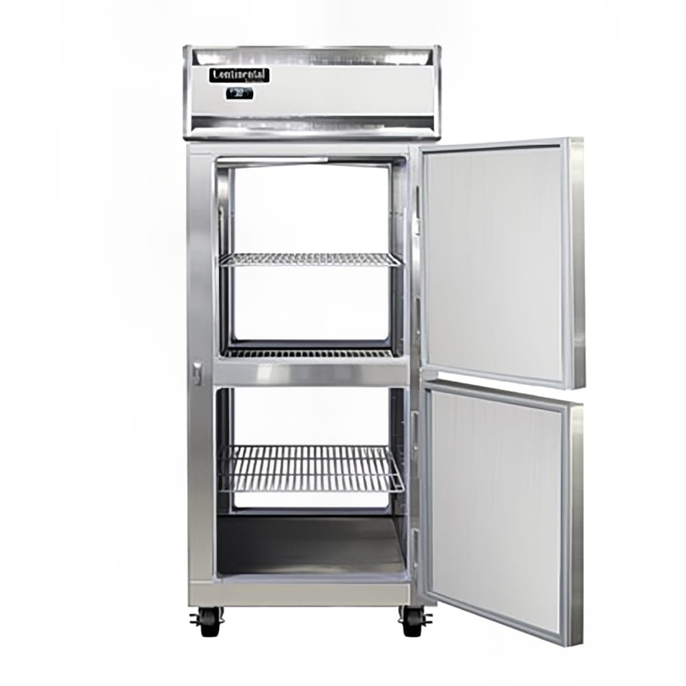 Continental 1RXNSAPTHD 36 1/4" One Section Pass Thru Refrigerator, (4) Right Hinge Solid Doors, Top Compressor, 115v