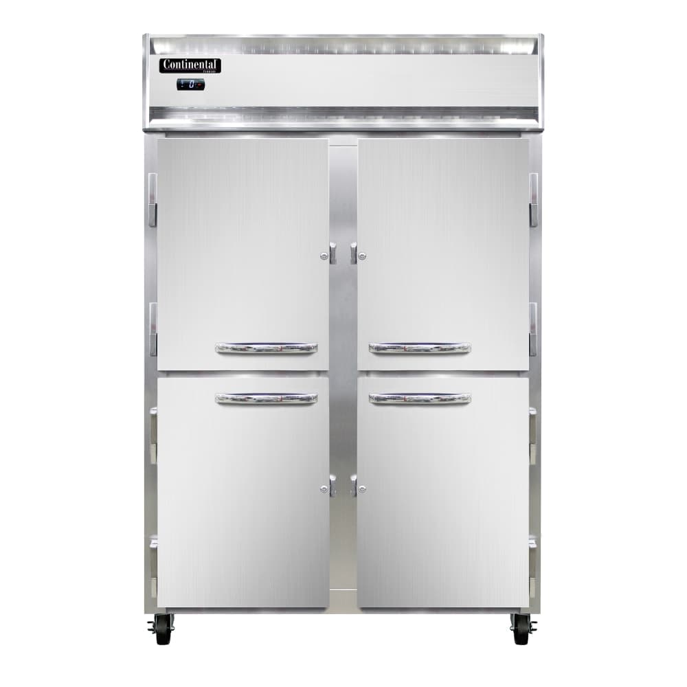 Continental 2FNHD 52" Two Section Reach In Freezer, (4) Left/Right Hinge Solid Doors, 115v