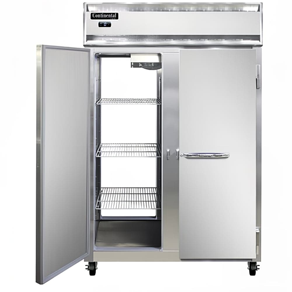 Continental 2FNPT 52" Two Section Pass Thru Freezer, (4) Left/Right Hinge Solid Doors, 115/208-230v