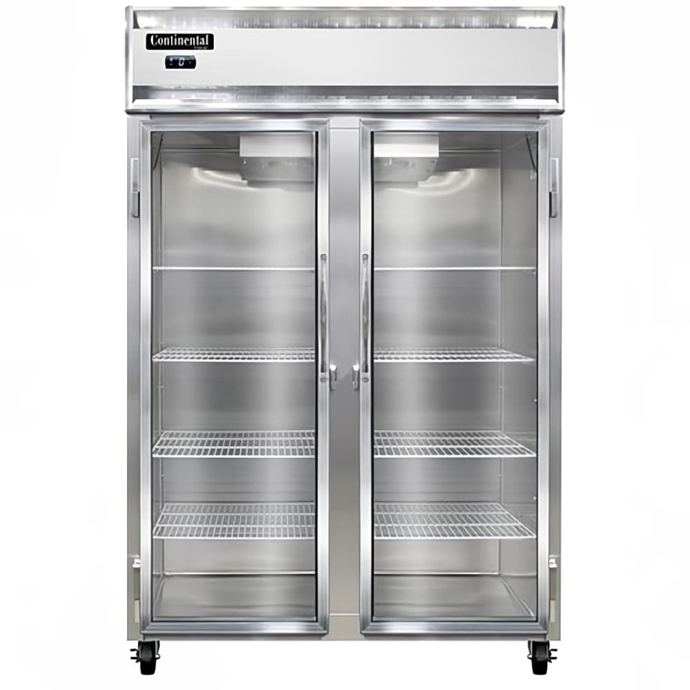 Continental 2FNSSGD 52" Two Section Reach In Freezer, (2) Left/Right Hinge Glass Doors, 115/208-230v