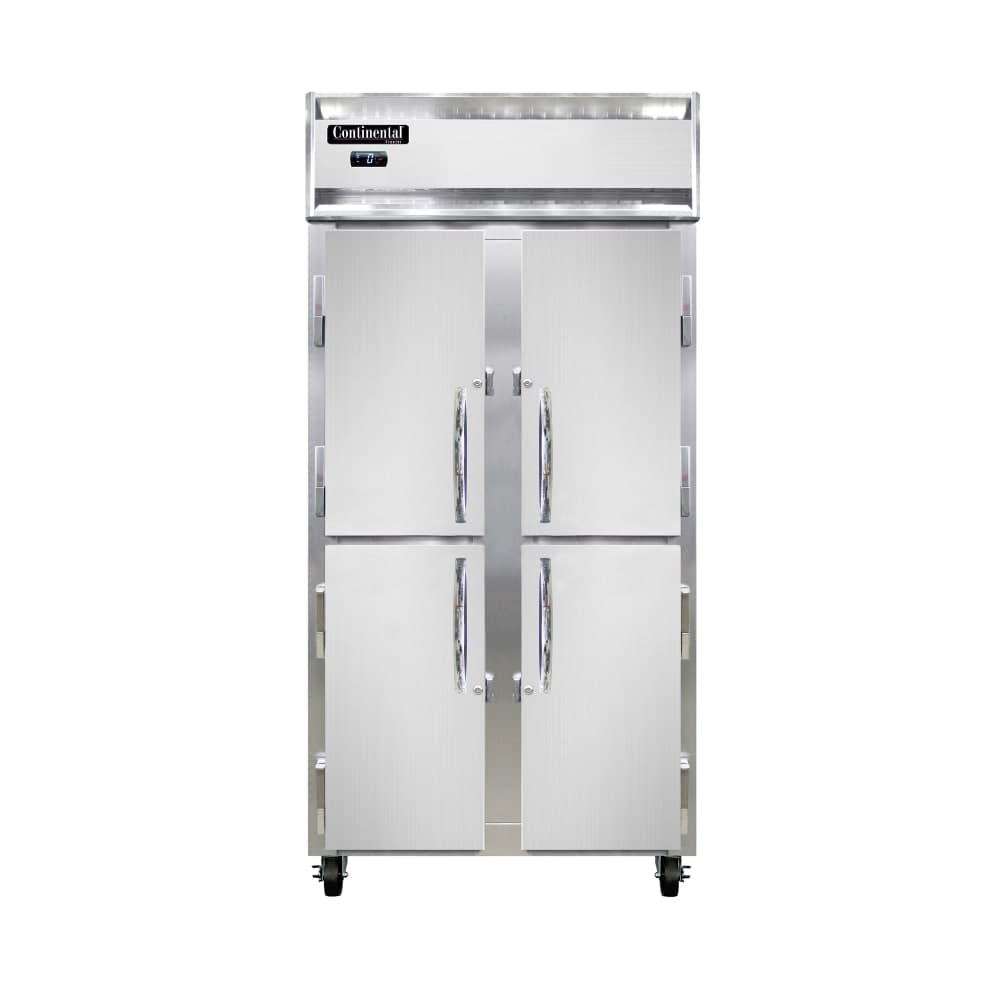 Continental 2FSENHD 36 1/4" Slim Line Two Section Reach In Freezer, (4) Left/Right Hinge Solid Doors, 115v