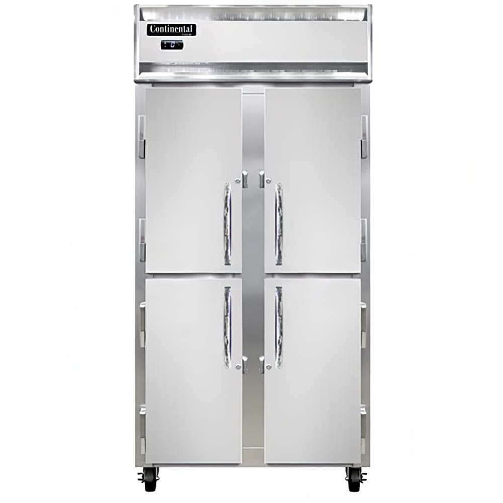 Continental 2FSENSAHD 36 1/4" Slim Line Two Section Reach In Freezer, (4) Left/Right Hinge Solid Doors, 115v