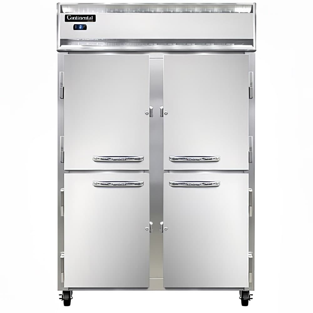 Continental 2FSNHD 52" Two Section Reach In Freezer, (4) Left/Right Hinge Solid Doors, 115v