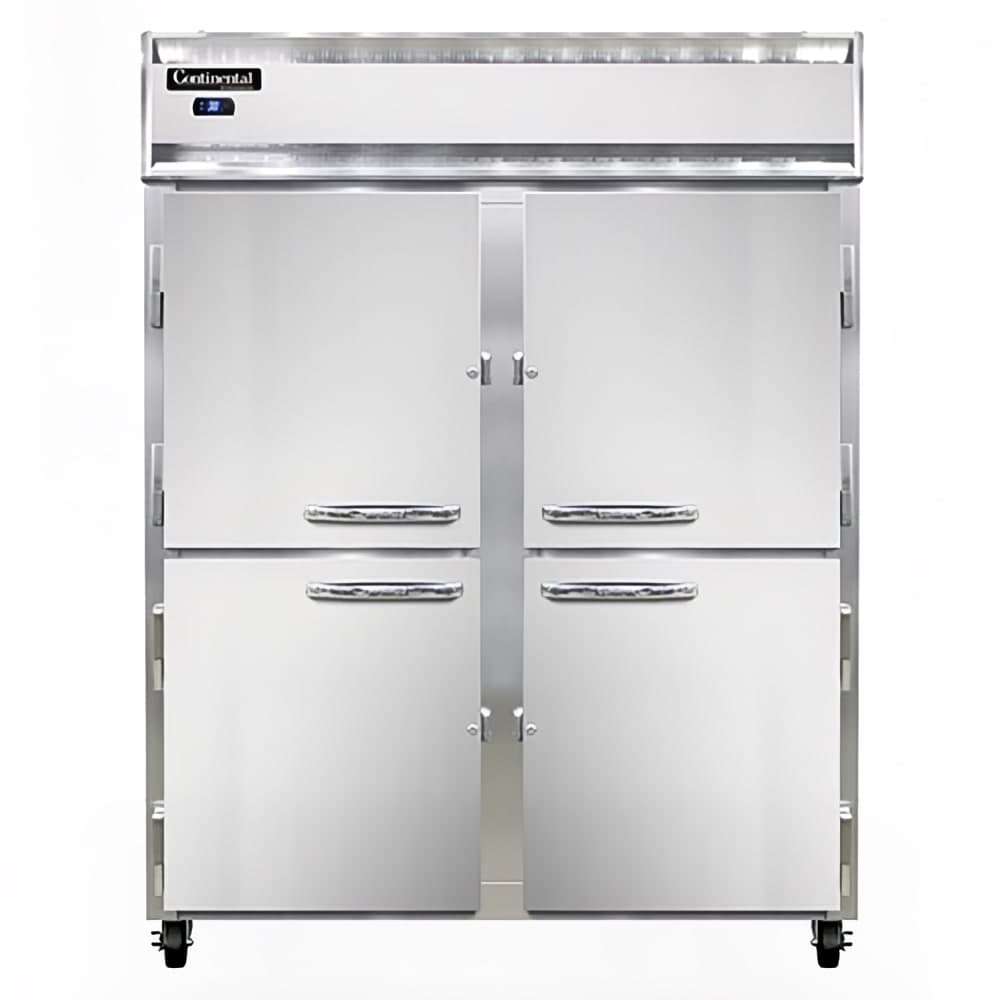 Continental 2RENSAHD 57" Two Section Reach In Refrigerator, (2) Left/Right Hinge Solid Doors, Top Compressor, 115v