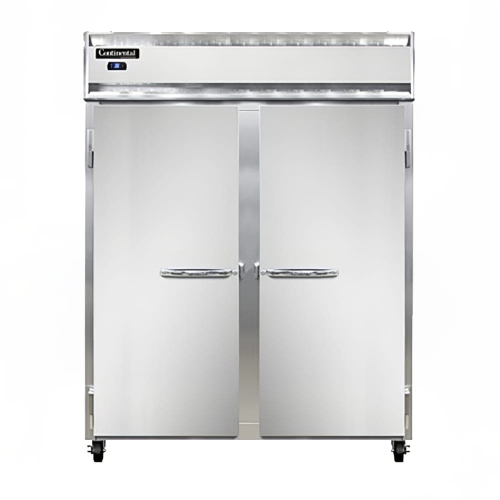 Continental 2RENSS 57" Two Section Reach In Refrigerator, (2) Left/Right Hinge Solid Doors, 115v