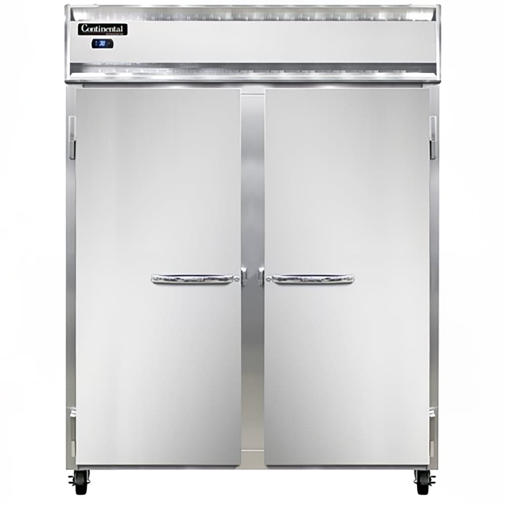 Continental 2RESNSS 57" Two Section Reach In Refrigerator, (2) Left/Right Hinge Solid Doors, Top Compressor, 115v