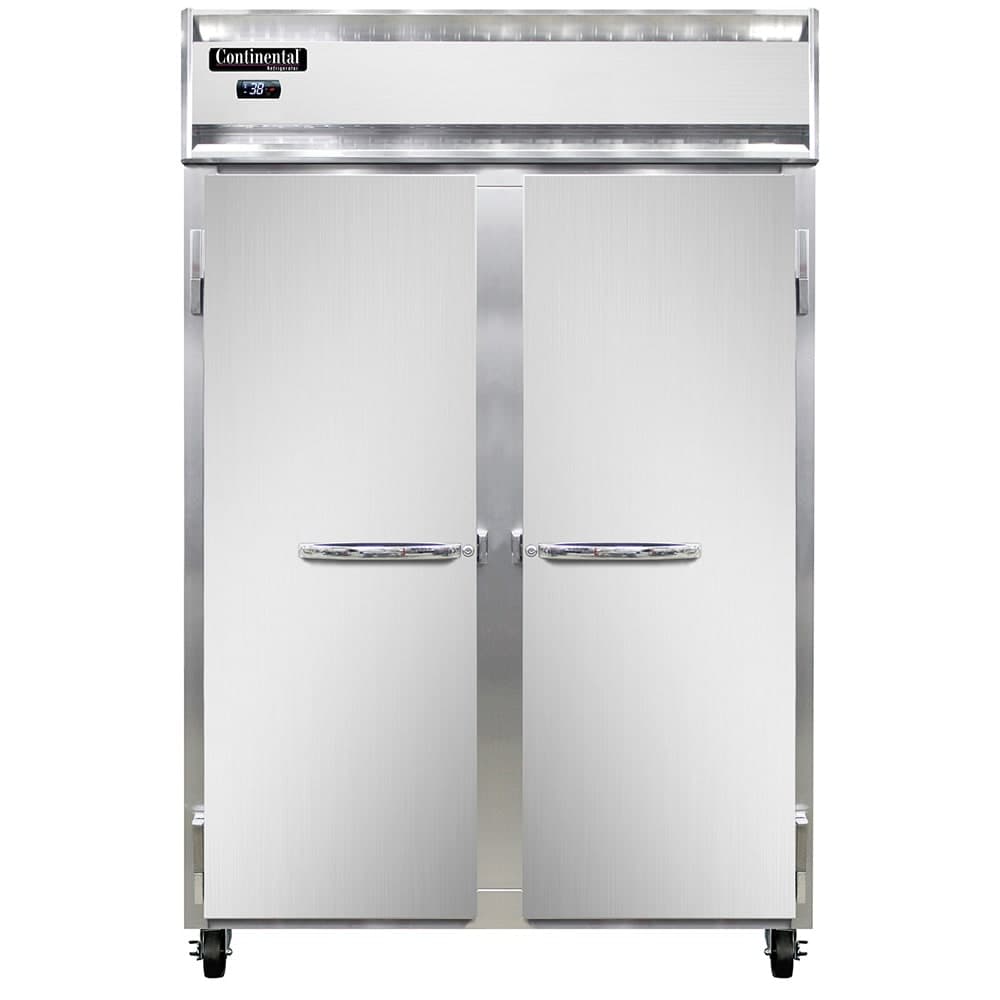 Continental 2RN 52" Two Section Reach In Refrigerator, (2) Left/Right Hinge Solid Doors, 115v