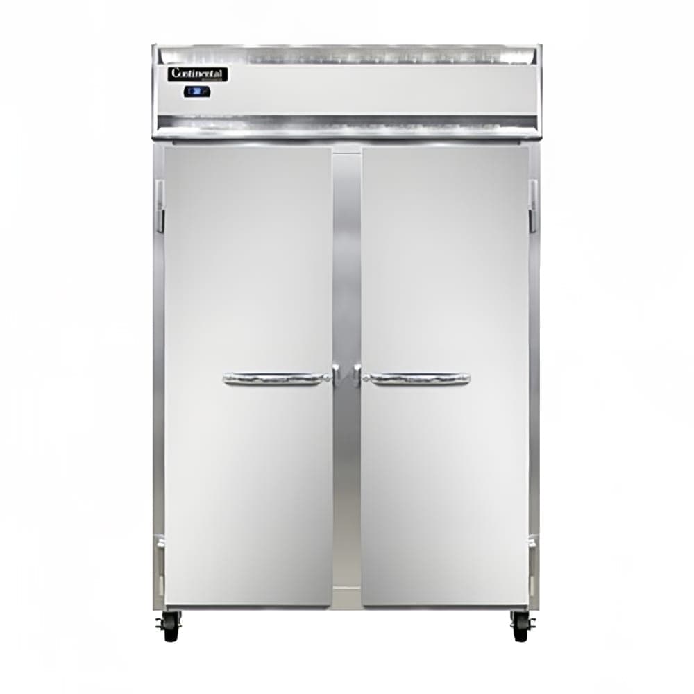Continental 2RNSS 52" Two Section Reach In Refrigerator, (2) Left/Right Hinge Solid Doors, 115v