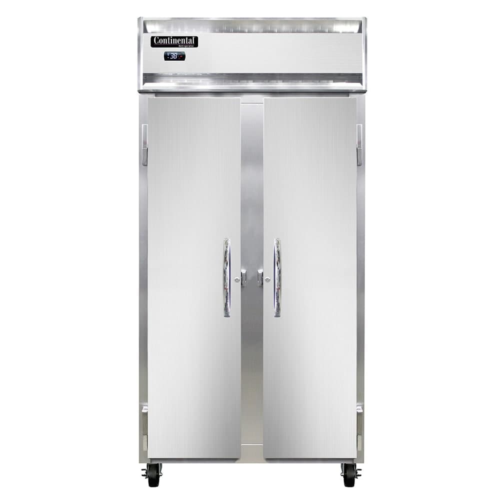 Continental 2RSEN 36 1/4" Two Section Reach In Refrigerator, (2) Left/Right Hinge Solid Doors, 115v